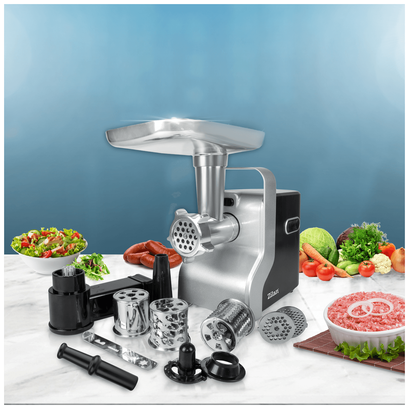 Zilan Mašina za mljevenje mesa, 9in1, 2100 W - ZLN0126 Zilan Mašina za mljevenje mesa, 9in1, 2100 W - ZLN0126 | EbroTrade d.o.o.