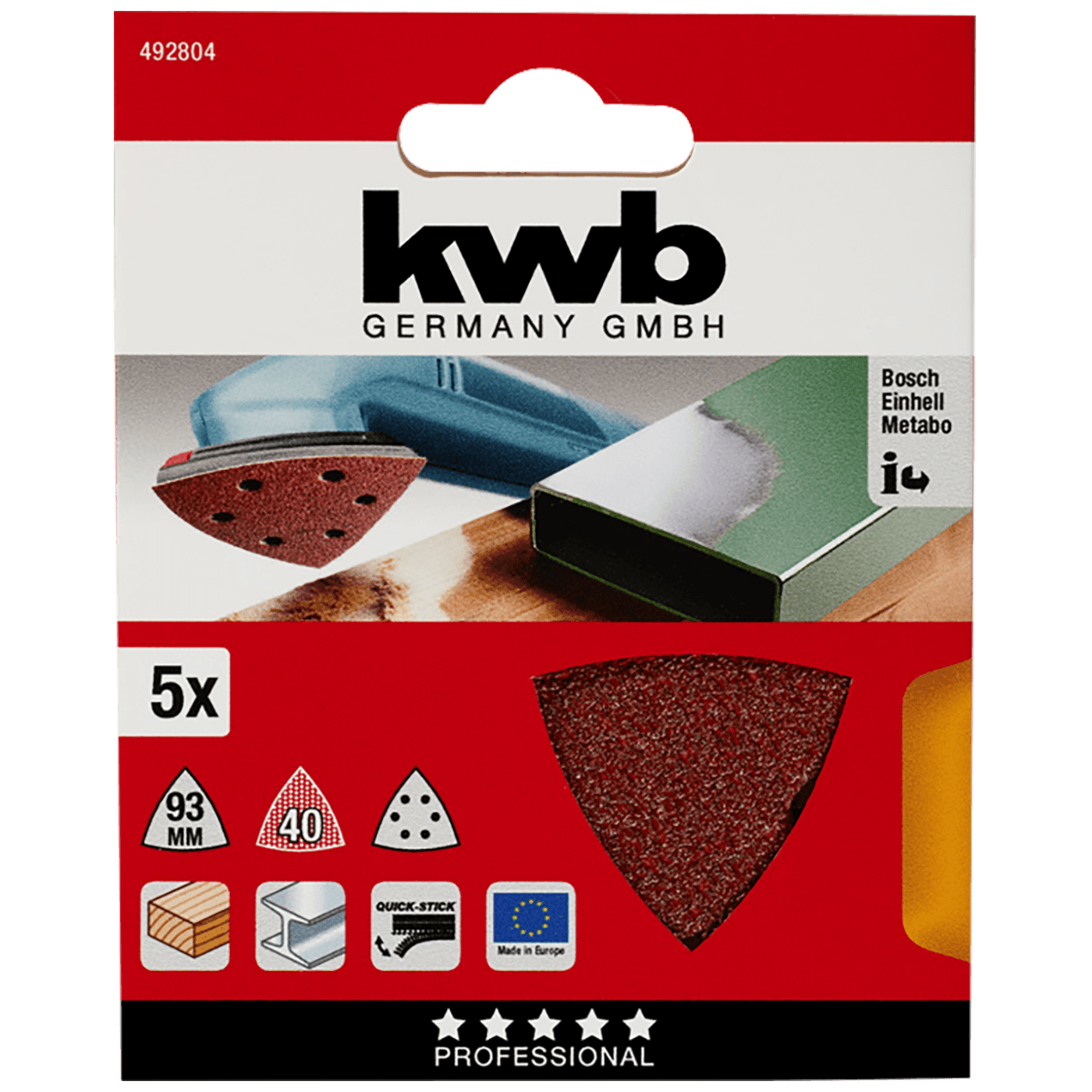 kwb Trokutni brusni papir 5/1, 96mm, GR80, 5 kom - 492808 kwb Trokutni brusni papir 5/1, 96mm, GR80, 5 kom - 492808 | EbroTrade d.o.o.