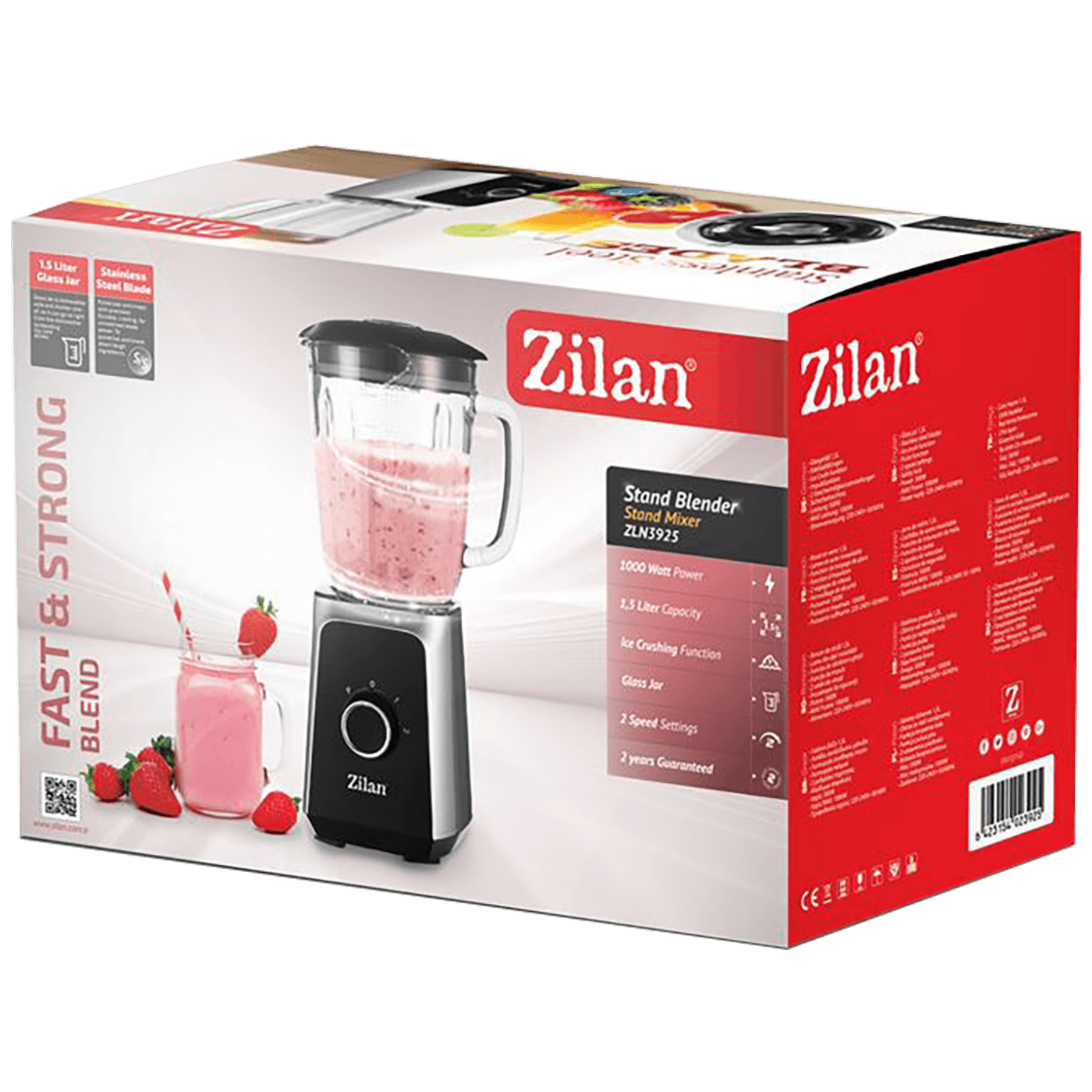 Zilan Blender zapremina 1.5 lit., 1000 W, 2 brzine, staklo, led - ZLN3925 Zilan Blender zapremina 1.5 lit., 1000 W, 2 brzine, staklo, led - ZLN3925 | EbroTrade d.o.o.